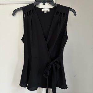 Black wrap around top/ blouse